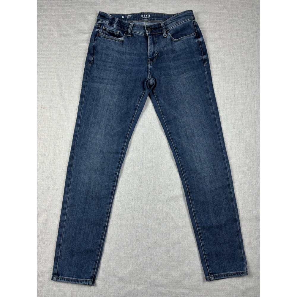 ANA by a new approach Womens Size 6 Mid Rise Skinny Jeans Blue‎ Wash Denim